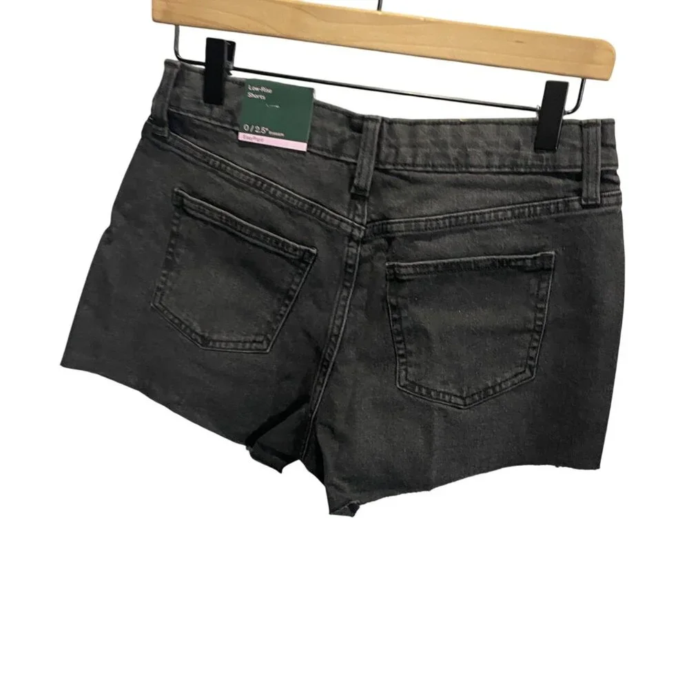 Wild Fable Womens Low-Rise Black Denim Shorts‎ EasyRigid Size 0